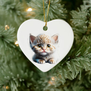 Gepersonaliseerde La Perm Kitten Keramisch Ornament