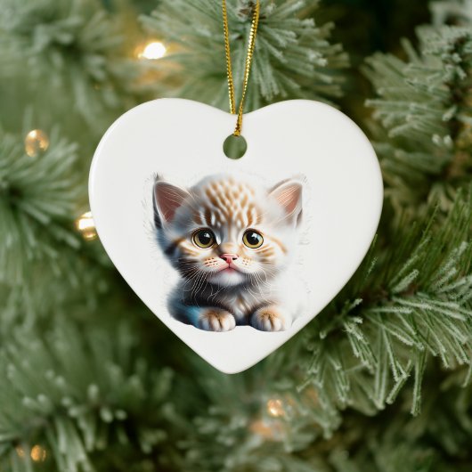 Gepersonaliseerde La Perm Kitten Keramisch Ornament (Boom)