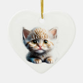 Gepersonaliseerde La Perm Kitten Keramisch Ornament (Voorkant)