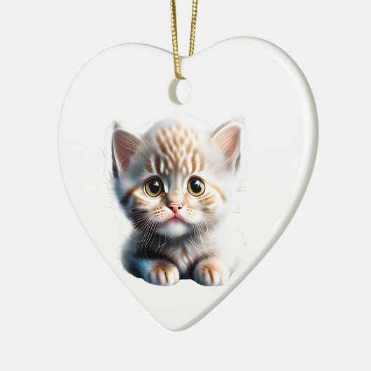 Gepersonaliseerde La Perm Kitten Keramisch Ornament (Links)