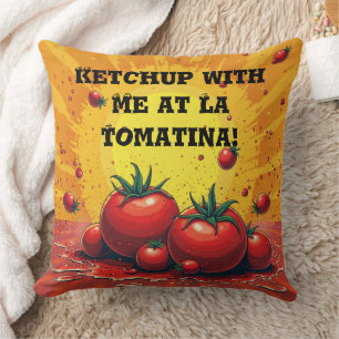 Gepersonaliseerde La Tomatina – Custom Tomato Fest Kussen