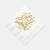 Gepersonaliseerde Laat het Sneeuwgoud Folie Vakant Servet (Hoek)