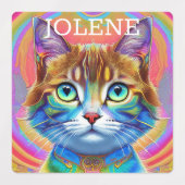 Gepersonaliseerde labels | Unieke mystieke kat (Design 2)