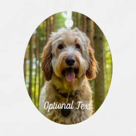 Gepersonaliseerde Labradoodle Puppy hond in het bo Metalen Ornament