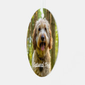 Gepersonaliseerde Labradoodle Puppy hond in het bo Metalen Ornament (Voorkant links)