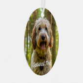 Gepersonaliseerde Labradoodle Puppy hond in het bo Metalen Ornament (Voorkant Rechts)