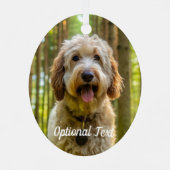 Gepersonaliseerde Labradoodle Puppy hond in het bo Metalen Ornament (Achterkant)