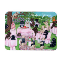 Gepersonaliseerde labrador bruiloft schilderij