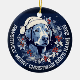 Gepersonaliseerde Labrador DOG Holiday Charm Keramisch Ornament