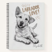 Gepersonaliseerde Labrador Love Dog Notitieboek (Voorkant)