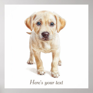 Gepersonaliseerde Labrador Puppy Dog Nursery Print