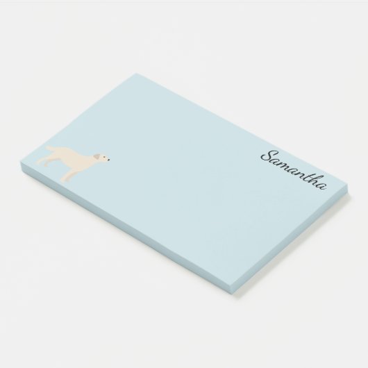 Gepersonaliseerde labrador retriever geel post-it® notes (Schuin)