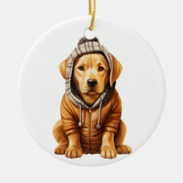 Gepersonaliseerde labrador retriever hondenkunst keramisch ornament