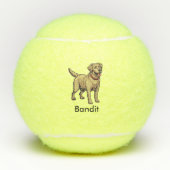 Gepersonaliseerde Labrador Retriever Hondentennisb Tennisballen (Voorkant)