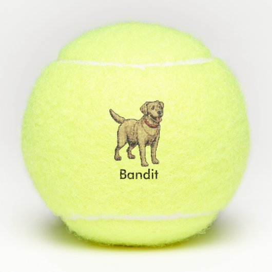 Gepersonaliseerde Labrador Retriever Hondentennisb Tennisballen (Voorkant)