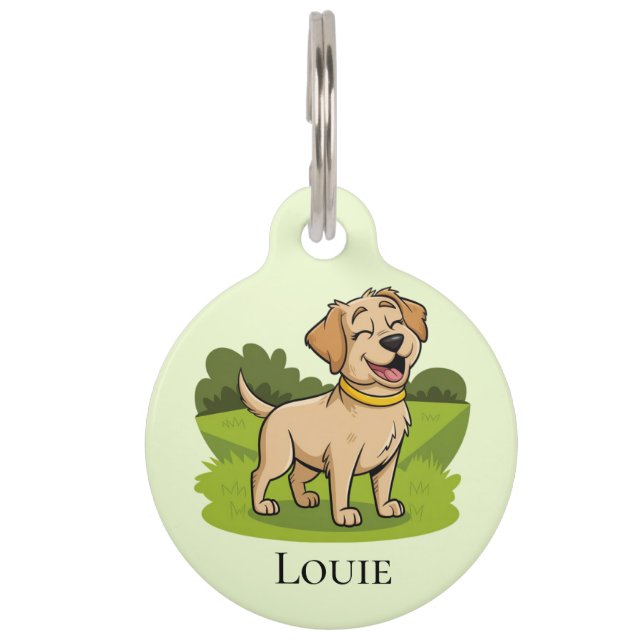 Gepersonaliseerde Labrador Retriever Huisdier ID T Huisdierpenning (Voorkant)