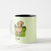 Gepersonaliseerde Labrador Retriever Schattigee Ho Tweekleurige Koffiemok (Voorkant links)