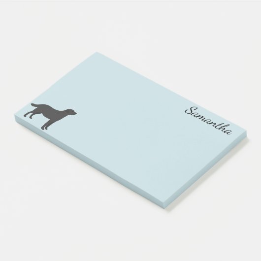 Gepersonaliseerde Labrador Retriever Zwart Post-it® Notes (Schuin)