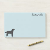 Gepersonaliseerde Labrador Retriever Zwart Post-it® Notes (Op bureau)