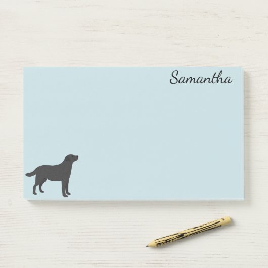 Gepersonaliseerde Labrador Retriever Zwart Post-it® Notes (Op bureau)