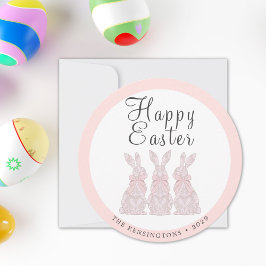 Gepersonaliseerde Lace Bunny Easter Kaart