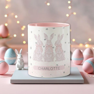 Gepersonaliseerde Lace Bunny Easter Mok