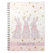 Gepersonaliseerde Lace Bunny Easter Notitieboek (Voorkant)