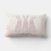 Gepersonaliseerde Lace Bunny Paaskussen Kussen (Achterkant)