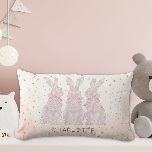 Gepersonaliseerde Lace Bunny Paaskussen Kussen