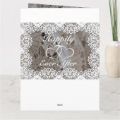 Gepersonaliseerde Lace Theme 13e bruiloft Jubileum Kaart (Achterkant)