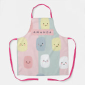 Gepersonaliseerde Lachende Pastel Snoepjes Kawaii Schort (Voorkant)