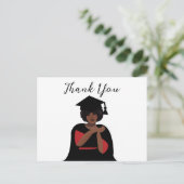 Gepersonaliseerde Lachende Vrouw Afstuderen Briefkaart (Staand voorkant)