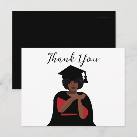 Gepersonaliseerde Lachende Vrouw Afstuderen Briefkaart (Voorkant / Achterkant)