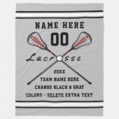 Gepersonaliseerde Lacrosse Blanket Jouw tekst en C Fleece Deken (Voorkant)