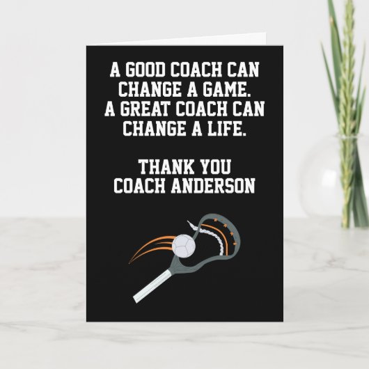 Gepersonaliseerde Lacrosse Coach van Teamspelers Kaart (Voorkant)