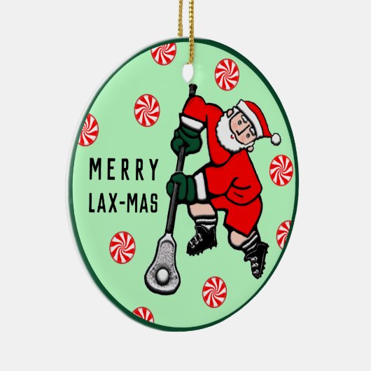 Gepersonaliseerde Lacrosse Collectible Keramisch Ornament (Rechts)