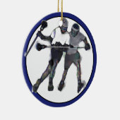 Gepersonaliseerde Lacrosse Collectible Keramisch Ornament (Rechts)