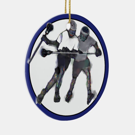 Gepersonaliseerde Lacrosse Collectible Keramisch Ornament (Rechts)