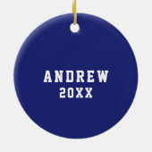 Gepersonaliseerde Lacrosse Collectible Keramisch Ornament (Achterkant)