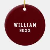 Gepersonaliseerde Lacrosse Collectible Keramisch Ornament (Achterkant)