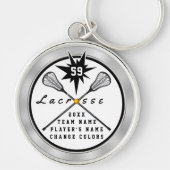 Gepersonaliseerde Lacrosse Gifts voor senior- of t Sleutelhanger (Voorkant)