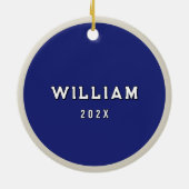 Gepersonaliseerde Lacrosse Goalie 2025 Collectible Keramisch Ornament (Achterkant)