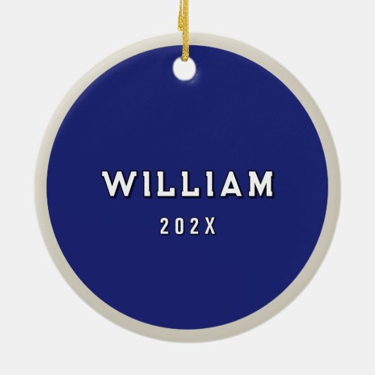 Gepersonaliseerde Lacrosse Goalie 2025 Collectible Keramisch Ornament (Achterkant)