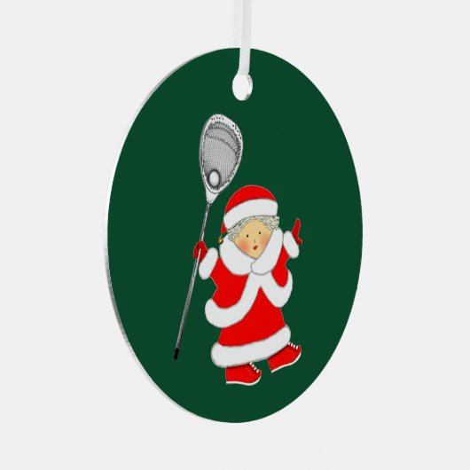 Gepersonaliseerde Lacrosse Goalie Ceramic Ornament (Voorkant Rechts)