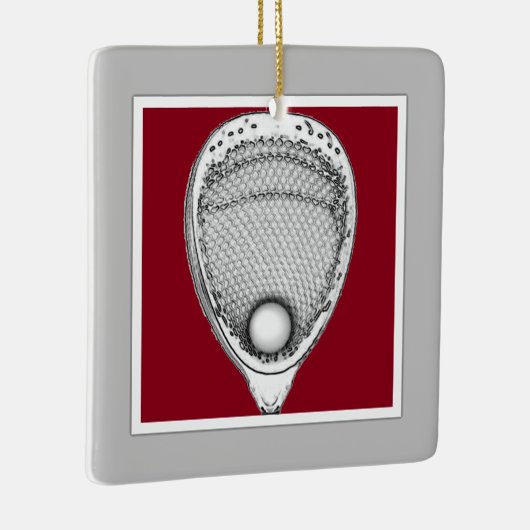 Gepersonaliseerde Lacrosse Goalie Keepomwille Keramisch Ornament (Rechts)
