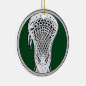 Gepersonaliseerde Lacrosse Keepomwille Gift Keramisch Ornament (Rechts)