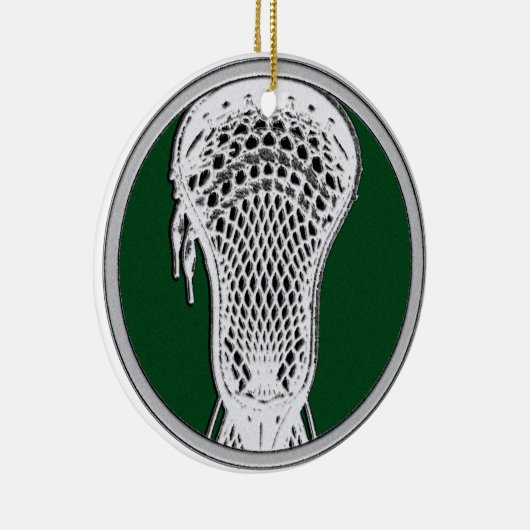 Gepersonaliseerde Lacrosse Keepomwille Gift Keramisch Ornament (Rechts)