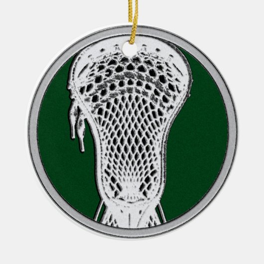 Gepersonaliseerde Lacrosse Keepomwille Gift Keramisch Ornament (Voorkant)
