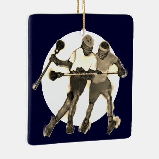 Gepersonaliseerde Lacrosse Keepomwille Gift Keramisch Ornament (Rechts)