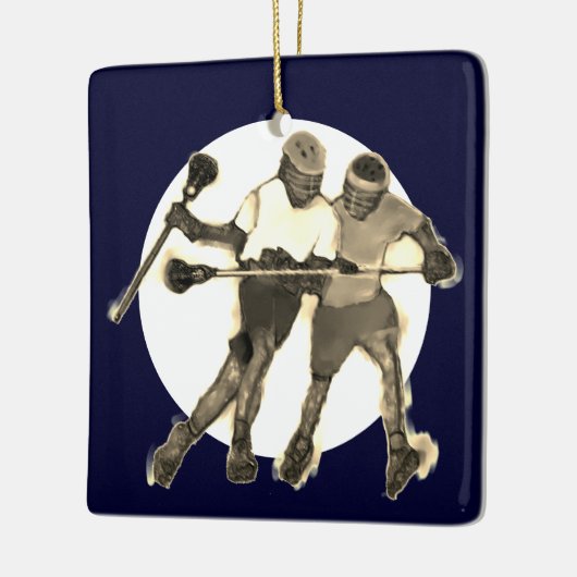 Gepersonaliseerde Lacrosse Keepomwille Gift Keramisch Ornament (Links)